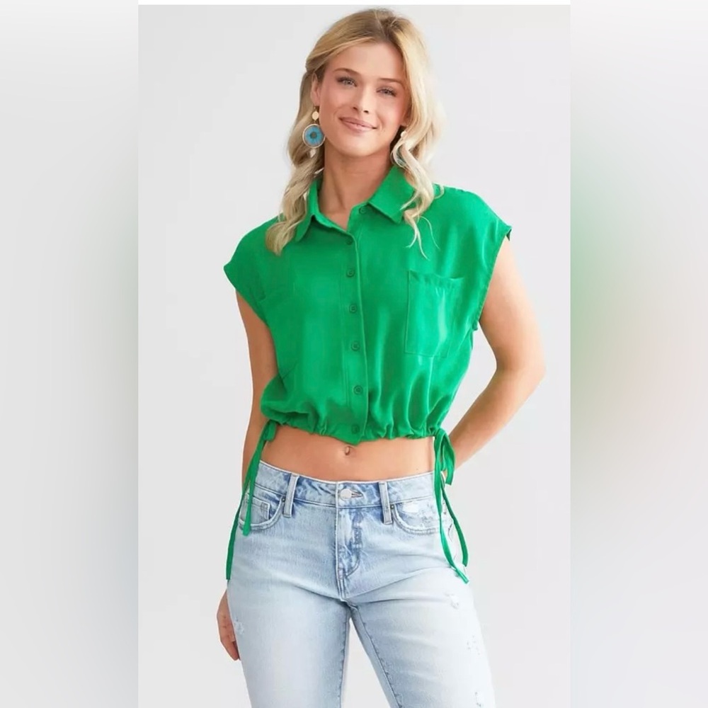 Press Pause Cropped Top HYFVE Green Size L